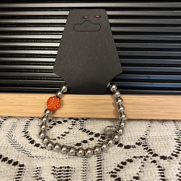 Silver/Orange Rustic Cuff - Picture 2 of 3